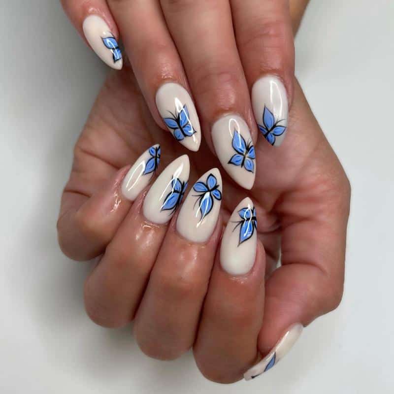 36 Butterfly Nail Designs Ideas That Will Make Your Heart Twinkle 3 Blue Butterflies Nails