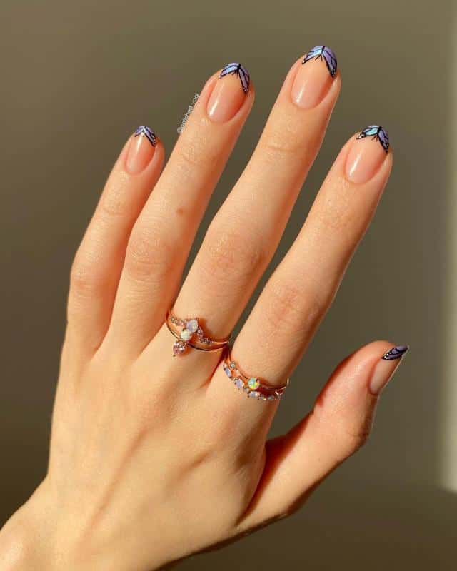 36 Butterfly Nail Designs Ideas That Will Make Your Heart Twinkle 21 Blue Butterfly Tips