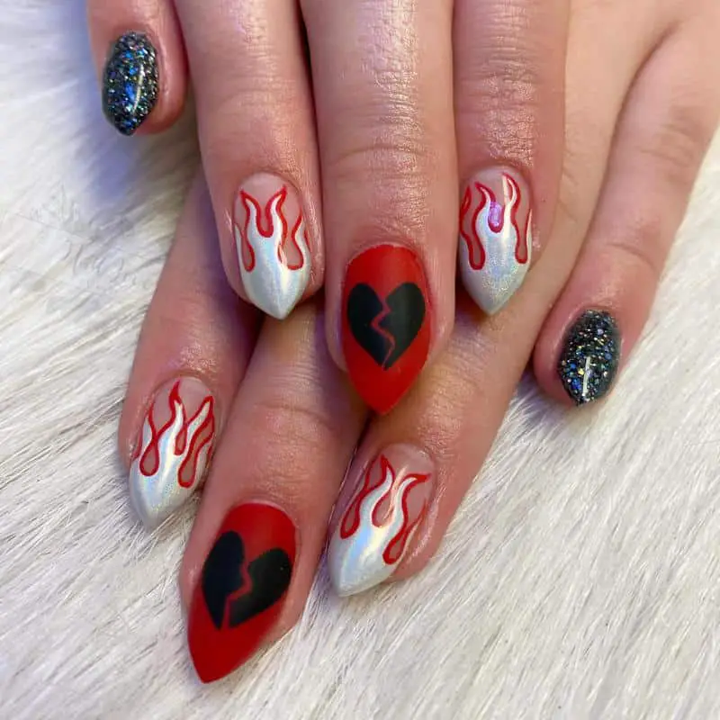 50 Heart Nail Art Ideas That Feeling Romantic 39 Broken Heart Nails
