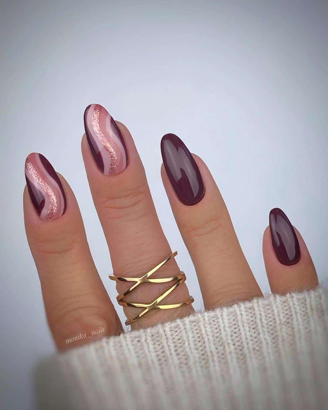 Burgundy Fall Nails