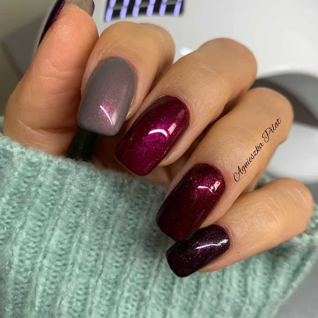 40+ Unique Burgundy Nail Design Ideas (Square & Coffin, Oval & Almond) 13 Burgundy Nail Designs 2020