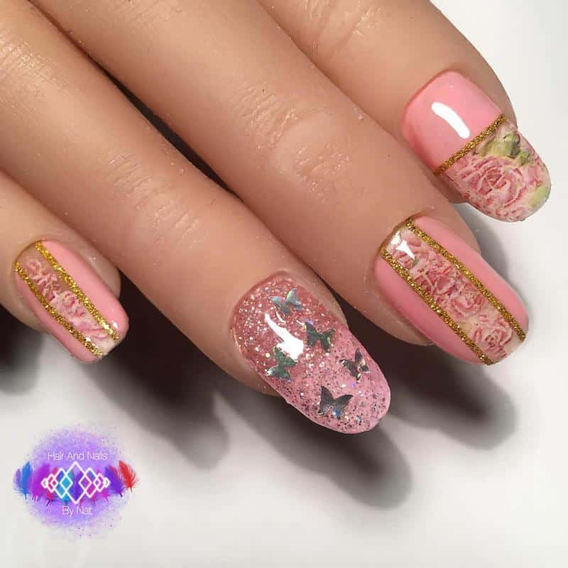 36 Butterfly Nail Designs Ideas That Will Make Your Heart Twinkle 17 Butterfly Glitter Nails