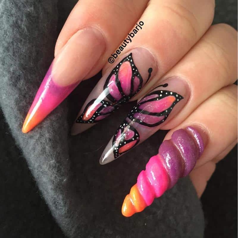 Butterfly Nails Long And Pointy