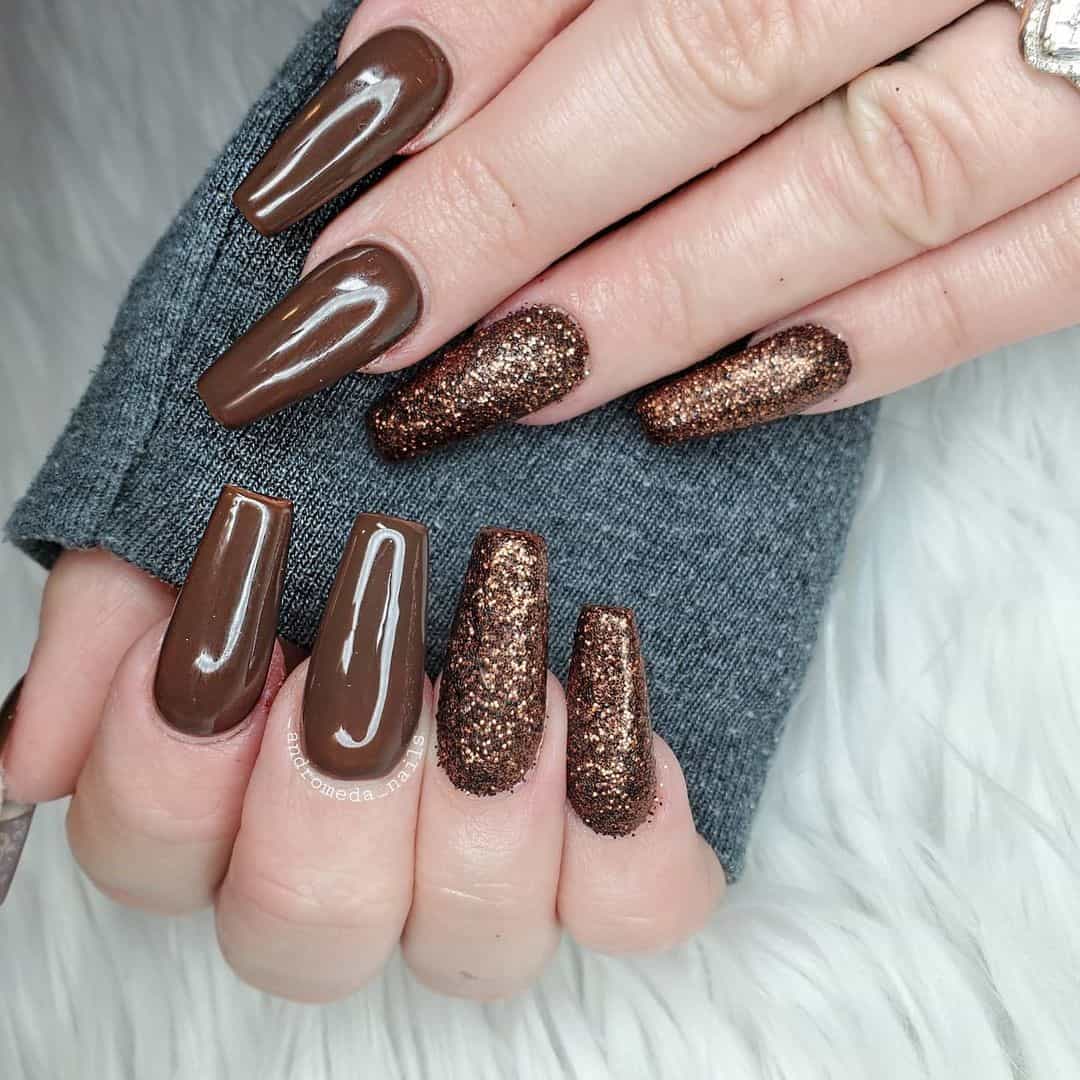 Chocolate Brown With Glitter
