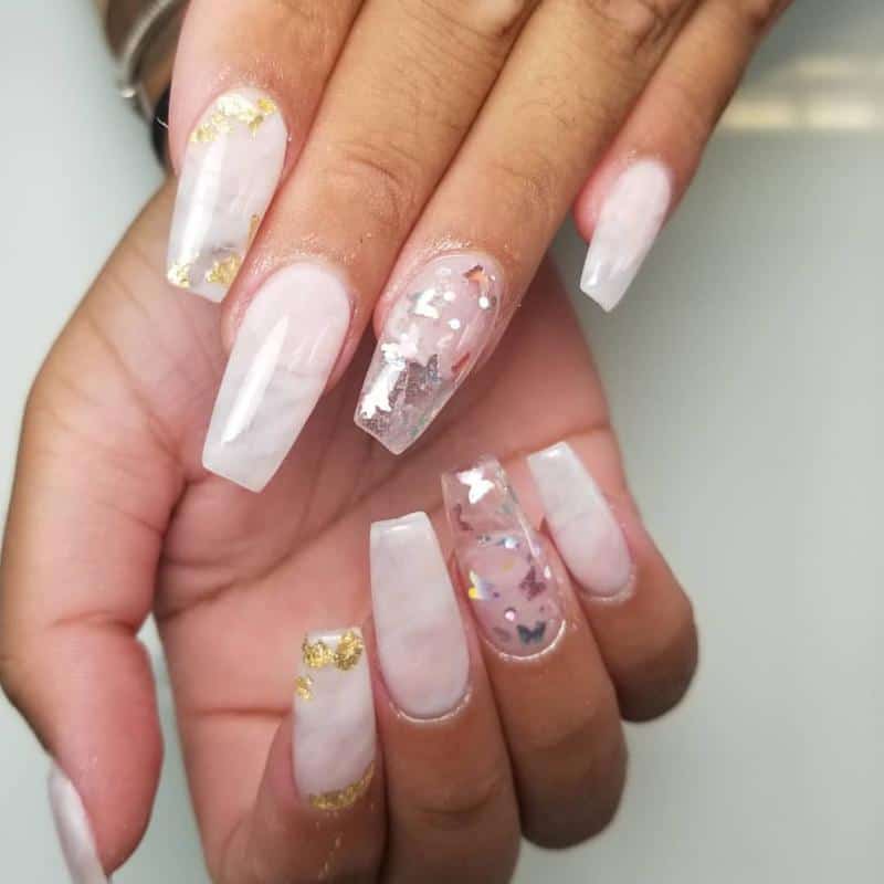 Clear Butterfly Nails