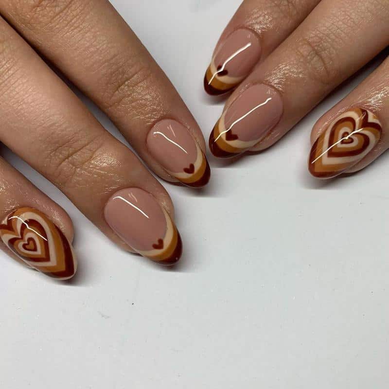 50 Heart Nail Art Ideas That Feeling Romantic 10 Coffee Hues With Hearts