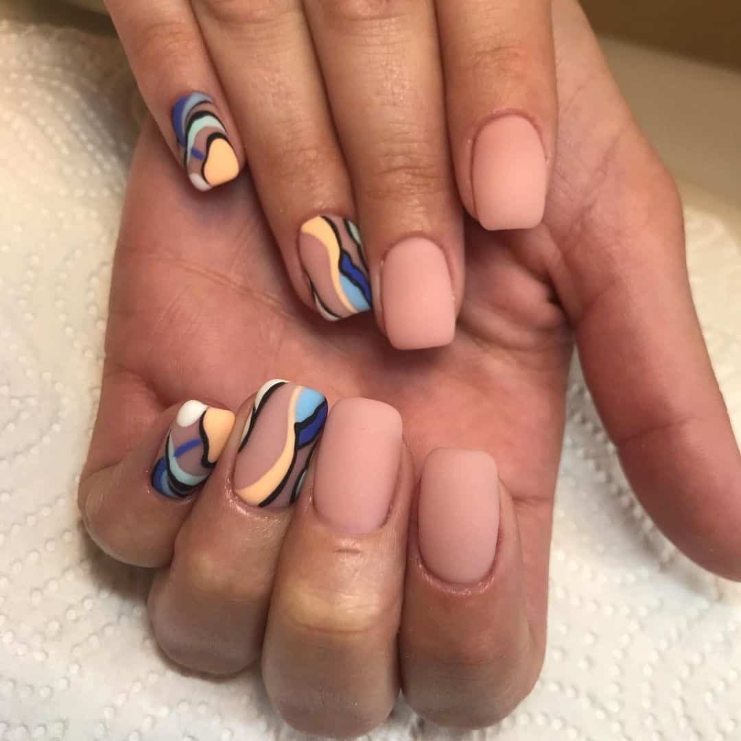 Creative Square Fall Nails