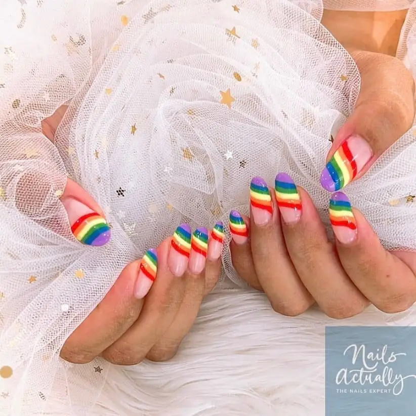 Top 30 Beautiful Rainbow Nail Design Ideas 2022 24 Cute Rainbow Manicure Print