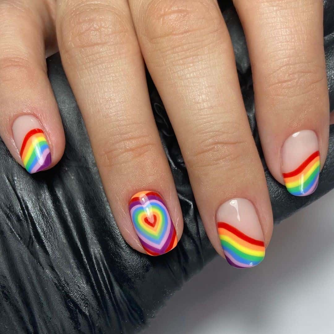 Cute Rainbow Nails