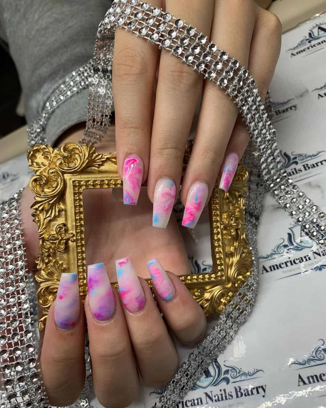 Feminine Rainbow Manicure