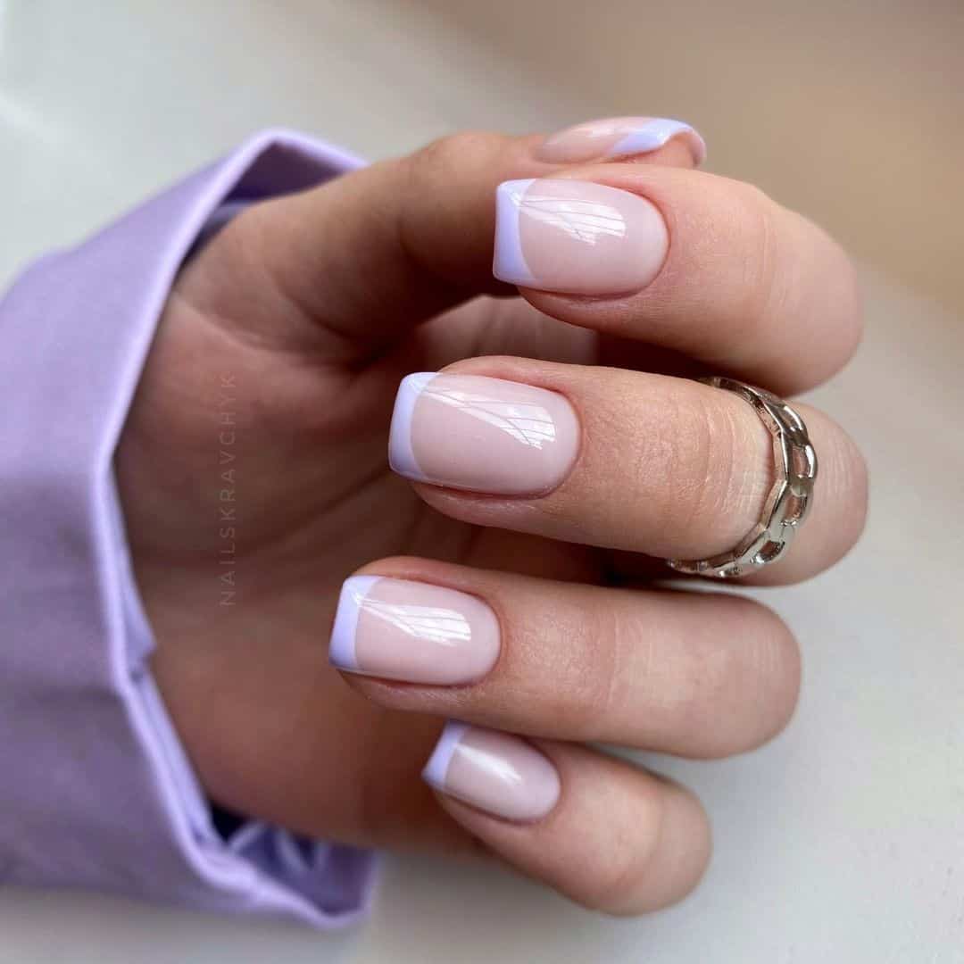 French Manicure Lavender Nails