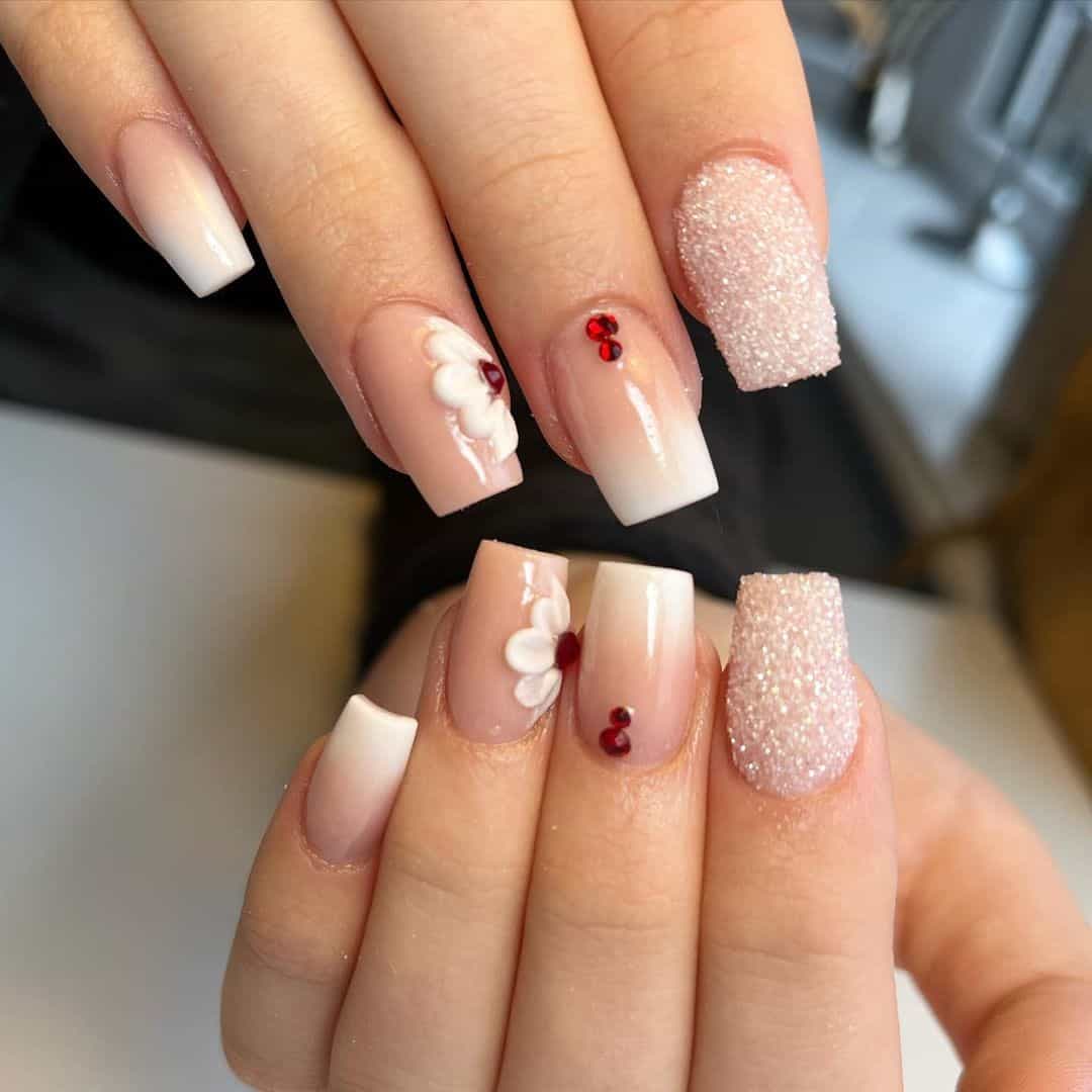 French Nail Designs With Diamonds Square