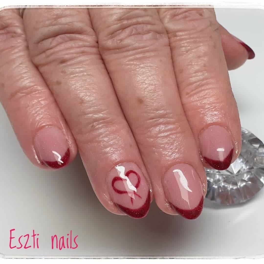 40+ Unique Burgundy Nail Design Ideas (Square & Coffin, Oval & Almond) 39 French Tip Burgundy Manicure