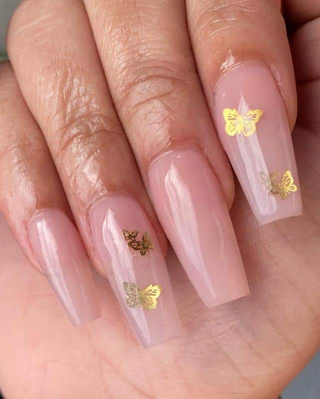 36 Butterfly Nail Designs Ideas That Will Make Your Heart Twinkle 16 Gold Butterflies