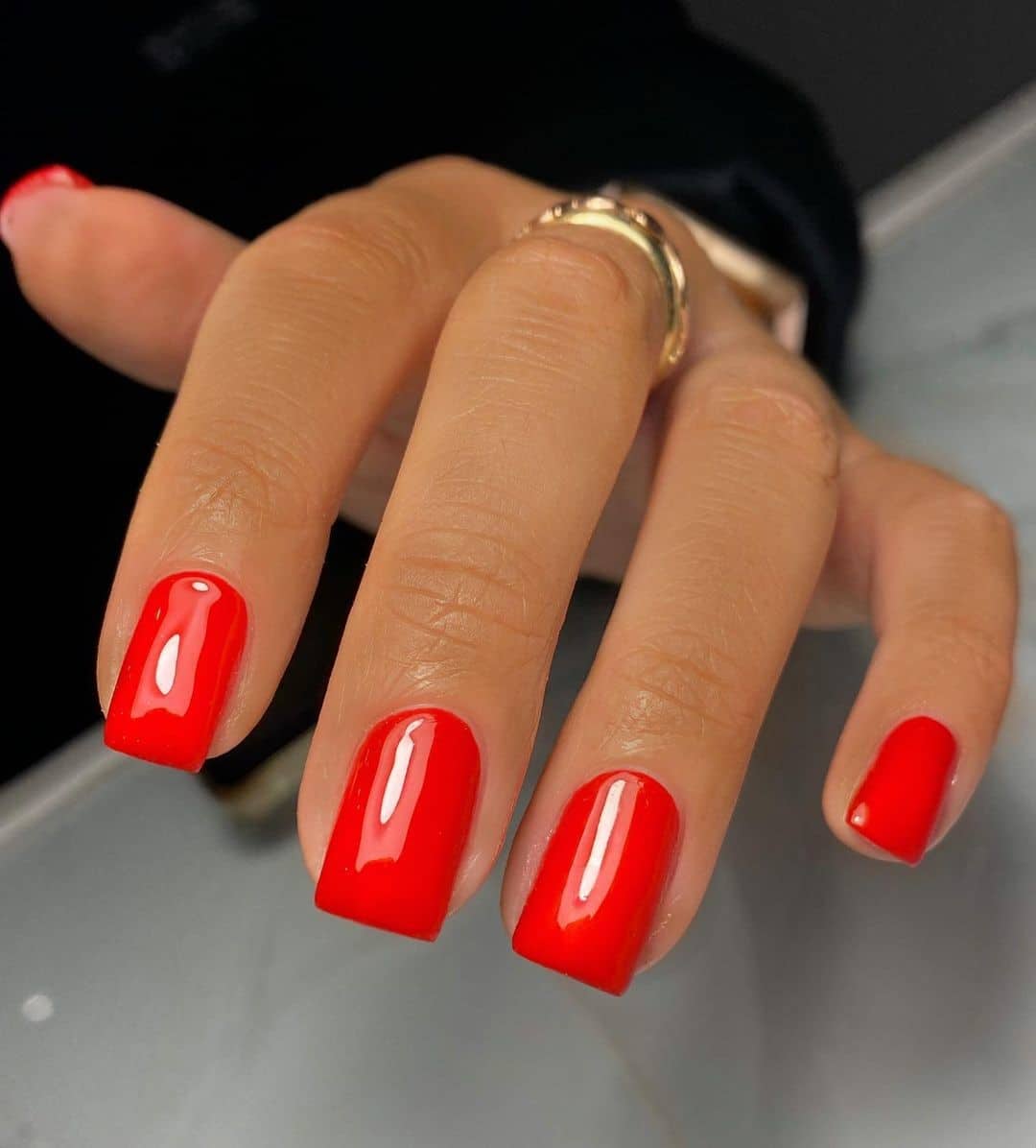 Gorgeous Bright Red Winter Nails