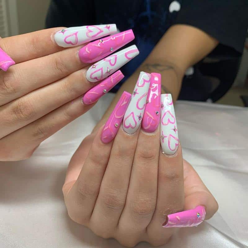 50 Heart Nail Art Ideas That Feeling Romantic 50 Heart Acrylic Nails