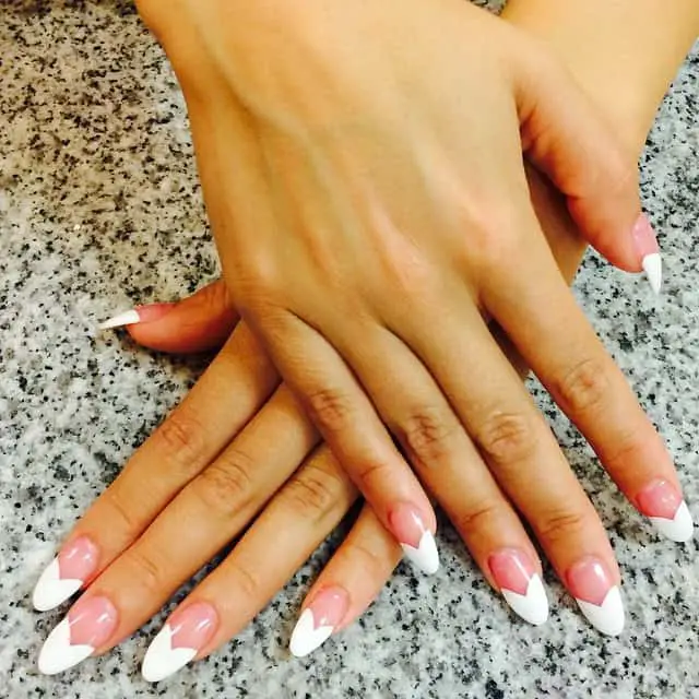 Heart French Tips Nails