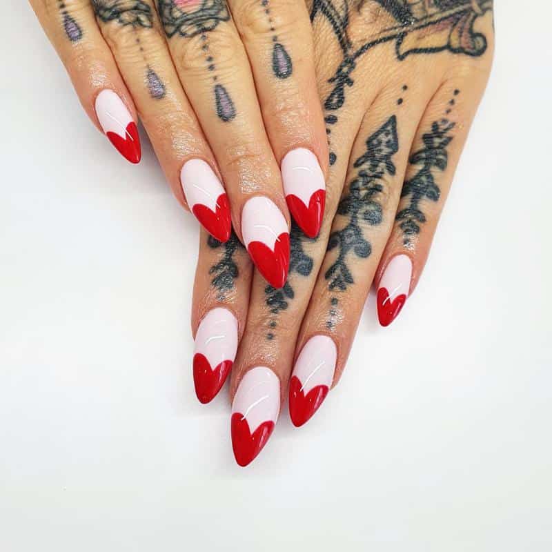 50 Heart Nail Art Ideas That Feeling Romantic 14 Heart Tip Nails