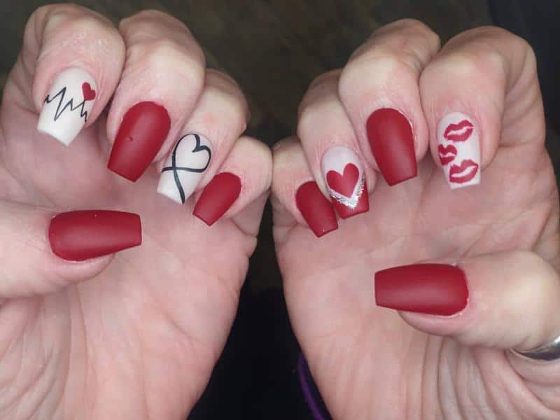 50 Heart Nail Art Ideas That Feeling Romantic 30 Heartbeat Nails