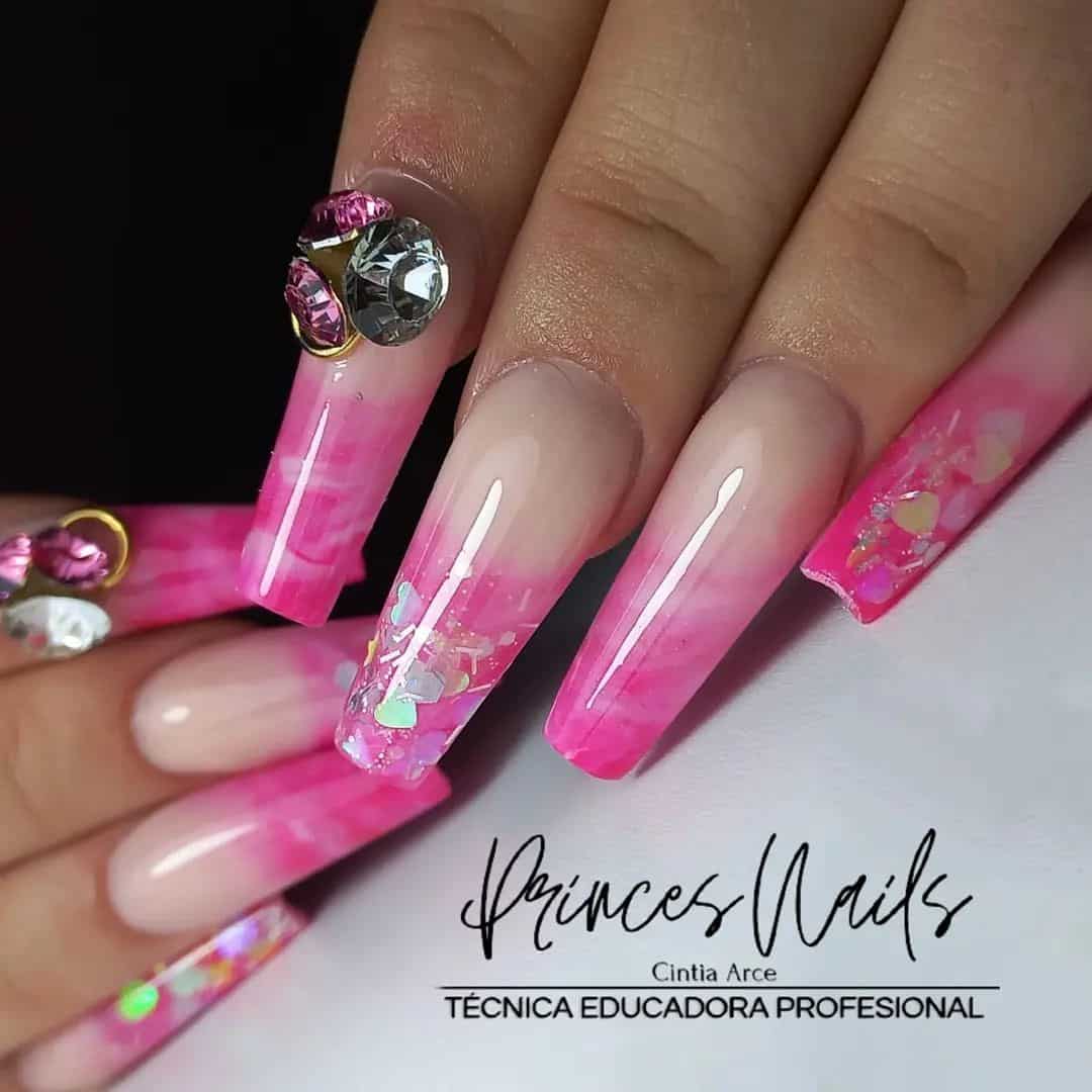 Hot Pink Birthday Nails