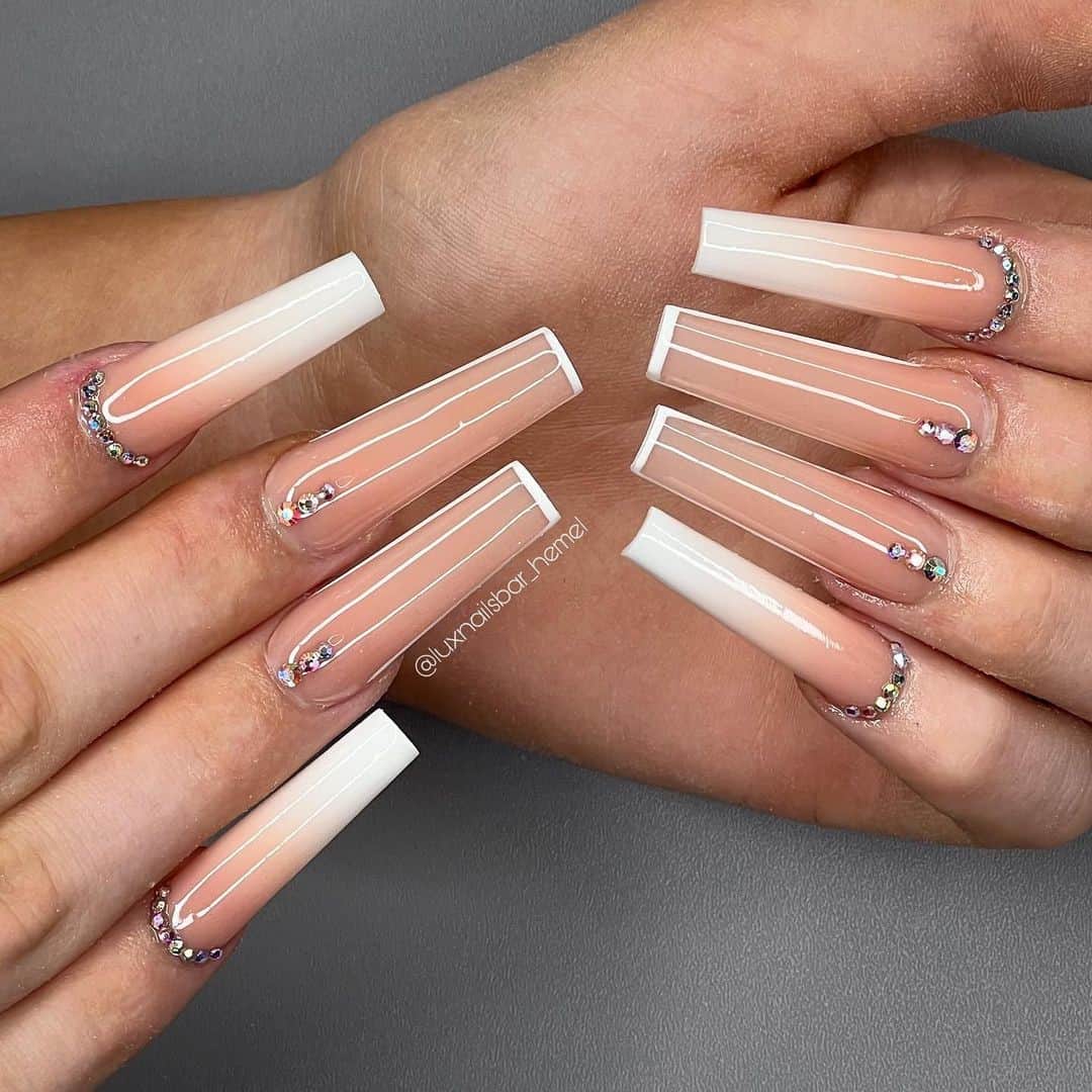 Long Acrylic French Manicure