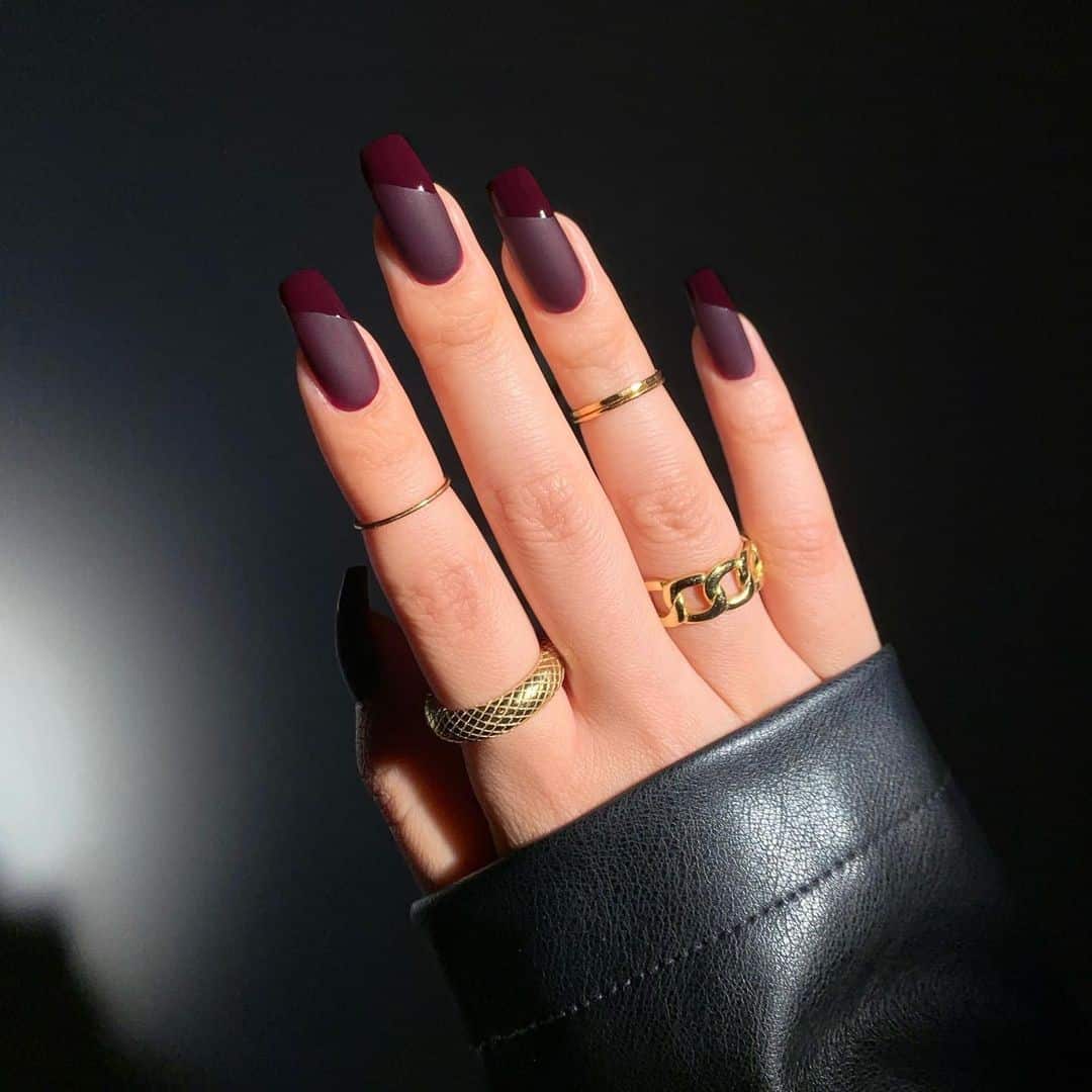 Long Burgundy Winter Nails