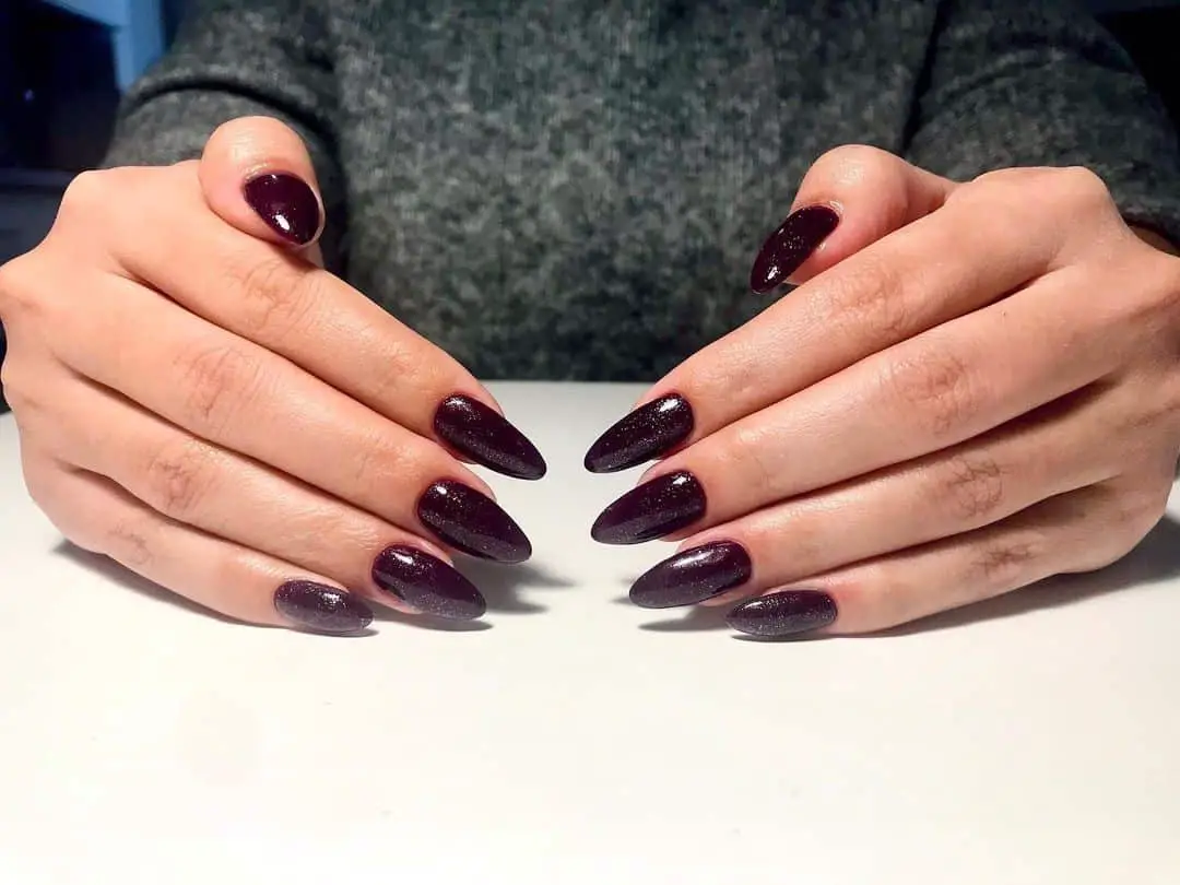 40+ Unique Burgundy Nail Design Ideas (Square & Coffin, Oval & Almond) 35 Long Dark Burgundy Nails