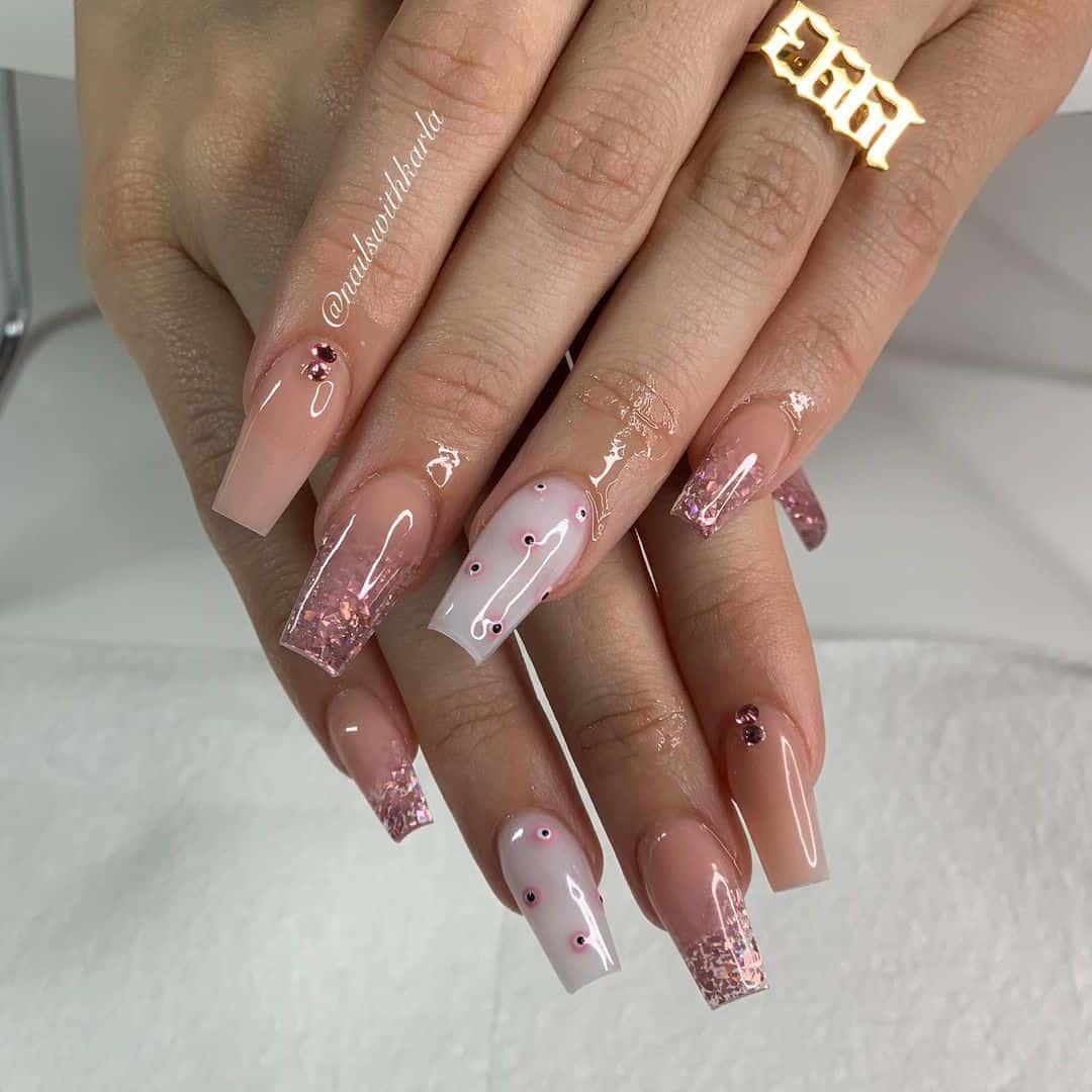 Long Nude Winter Nails