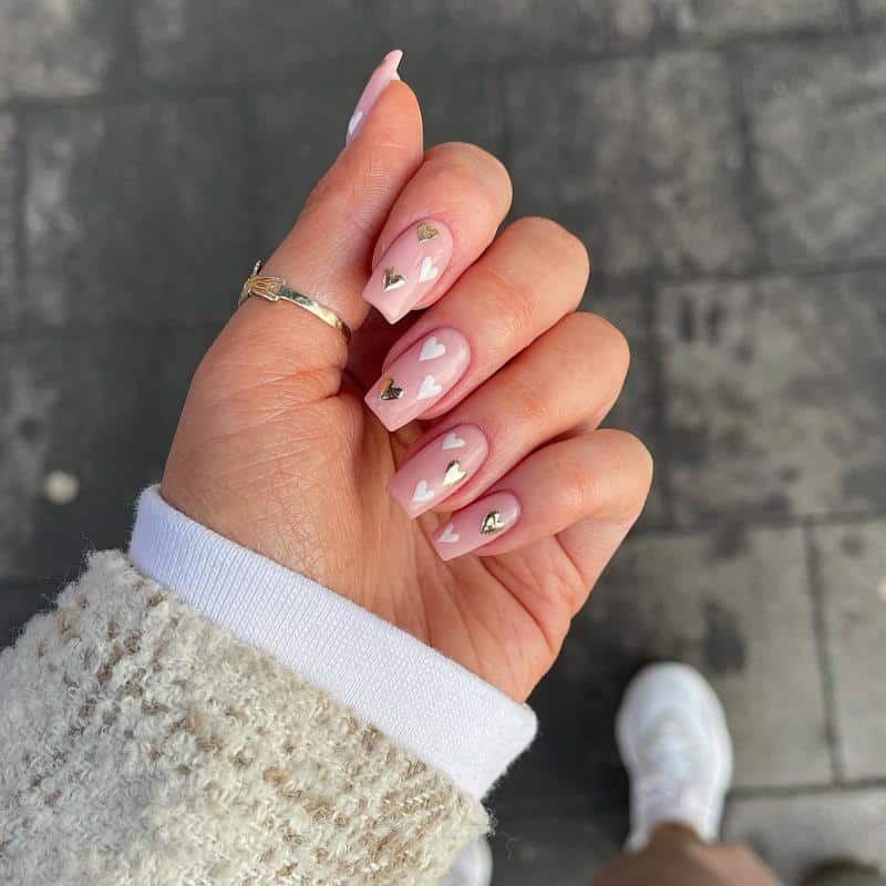 50 Heart Nail Art Ideas That Feeling Romantic 22 Metallic Hearts