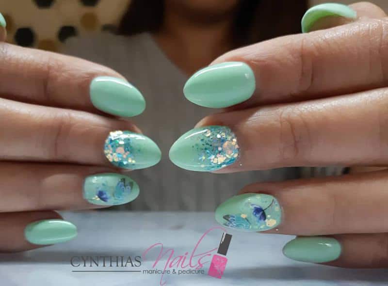 36 Butterfly Nail Designs Ideas That Will Make Your Heart Twinkle 5 Mint Butterflies Nails