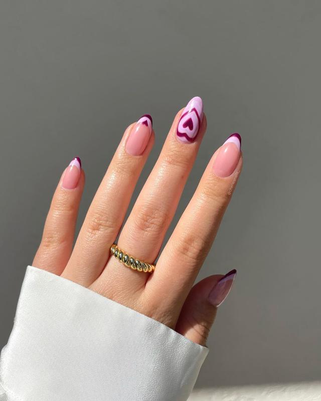 50 Heart Nail Art Ideas That Feeling Romantic 13 Monochromatic Tones With Heart Nails