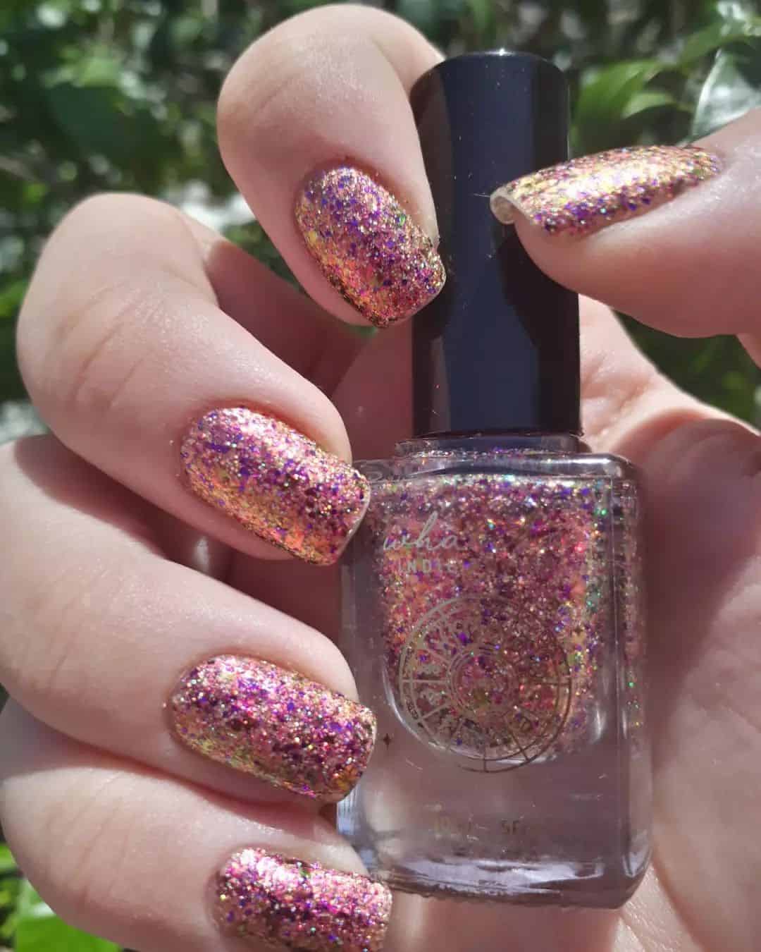 Nail Art Designs With Glitter And Polish