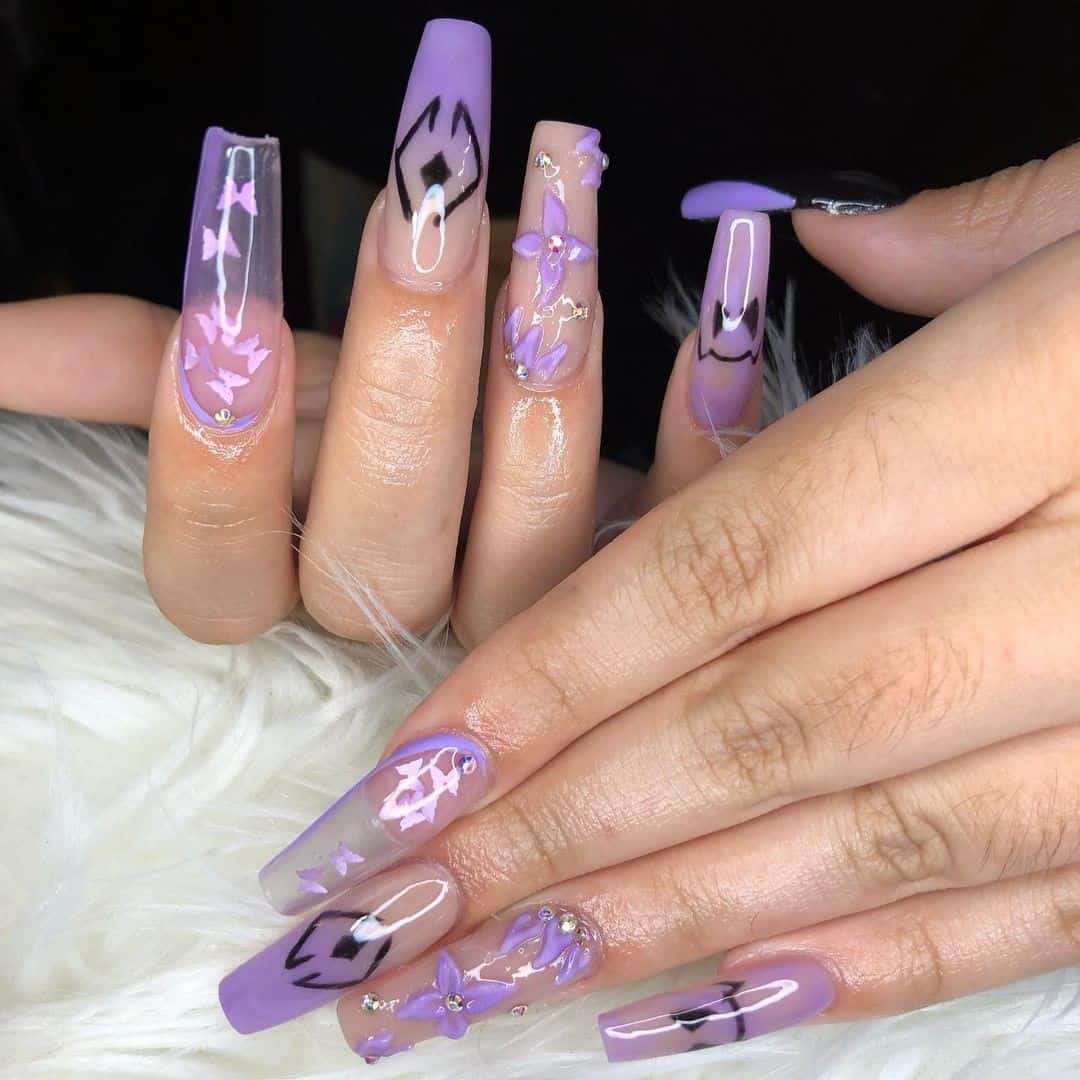 Nail Art Lavender Nails