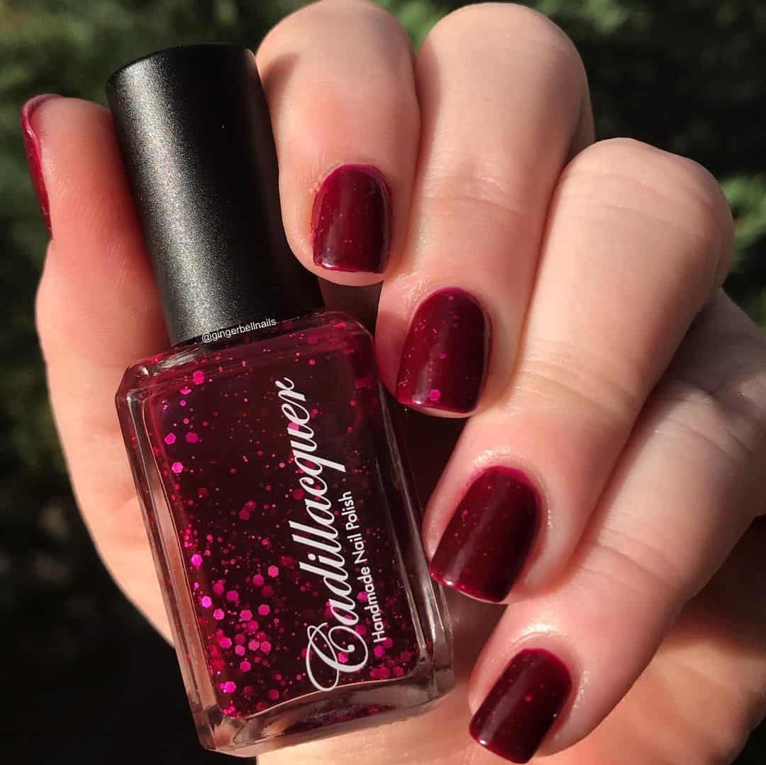 40+ Unique Burgundy Nail Design Ideas (Square & Coffin, Oval & Almond) 6 Natural Burgundy Nail Design