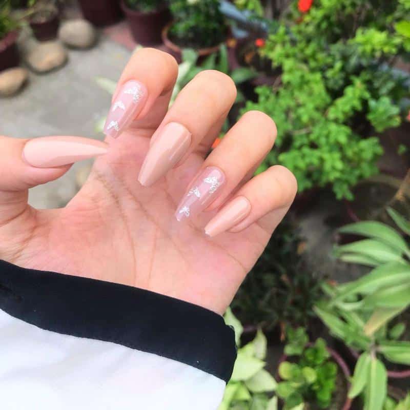 Neutral Butterfly Nails