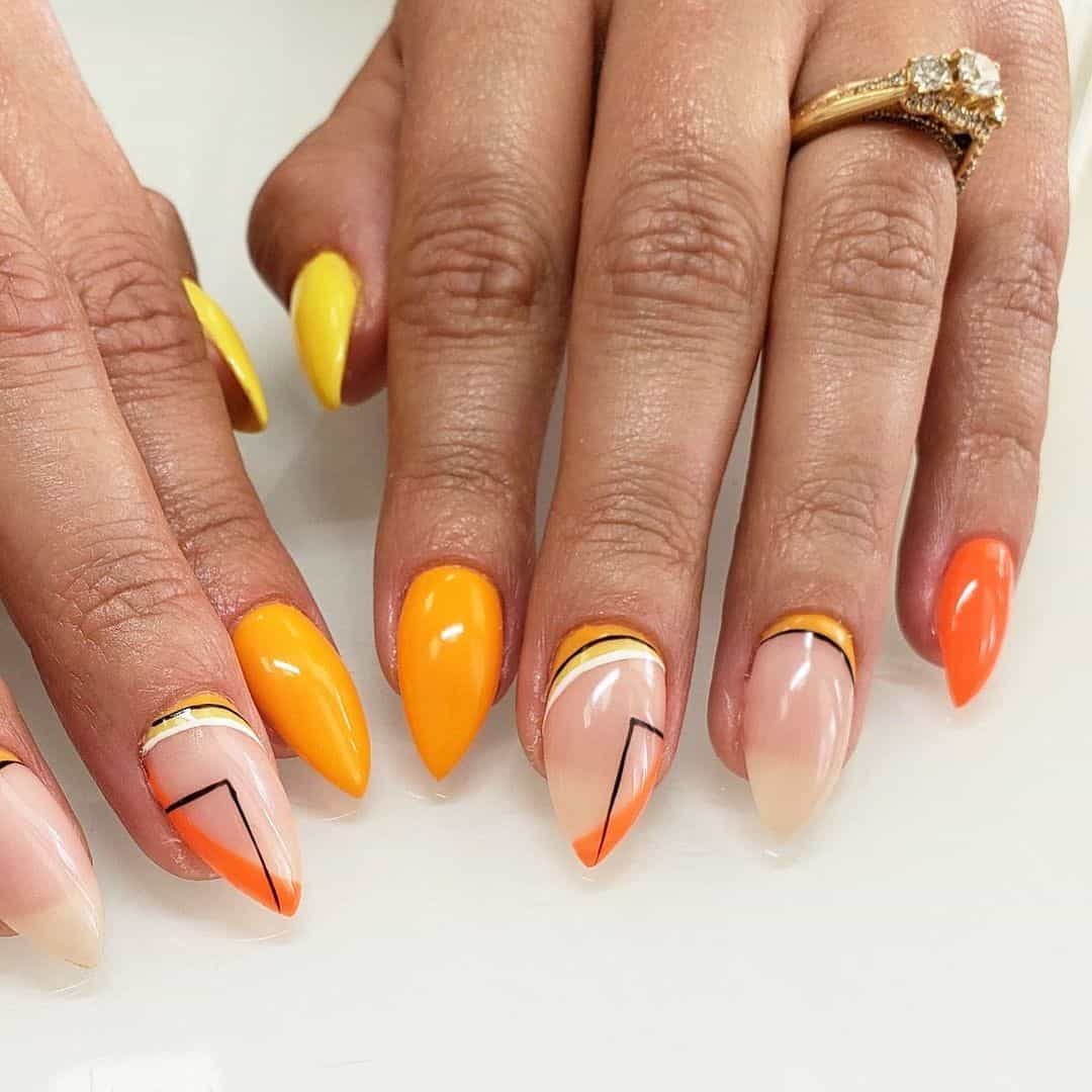 Orange & Yellow Fall Nails