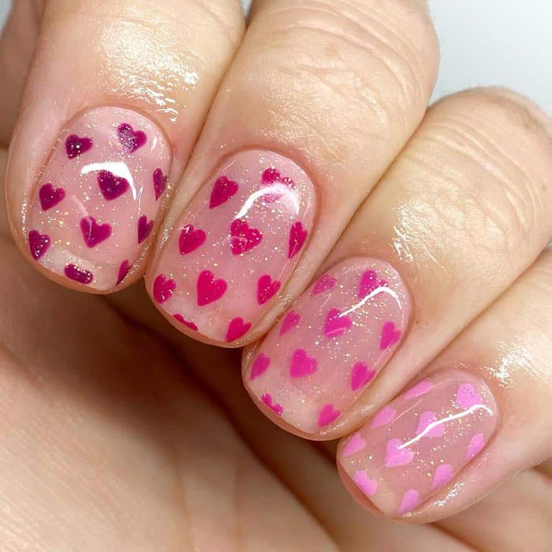 50 Heart Nail Art Ideas That Feeling Romantic 11 Pink Ombré Hearts