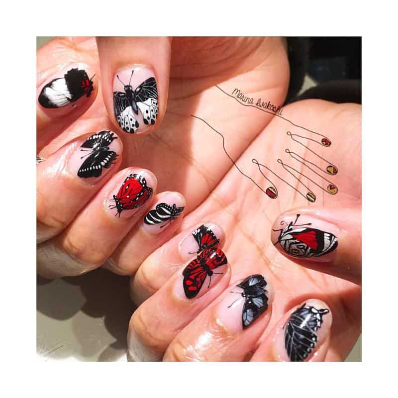 36 Butterfly Nail Designs Ideas That Will Make Your Heart Twinkle 30 Realistic Butterfly Nails