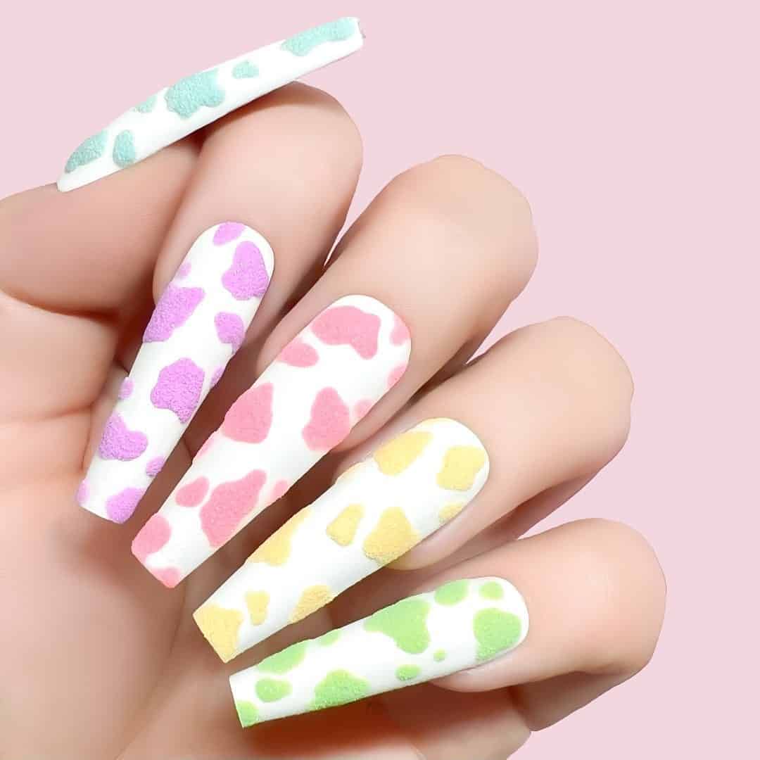 Top 30 Beautiful Rainbow Nail Design Ideas 2022 28 Retro Rainbow Gel Designs