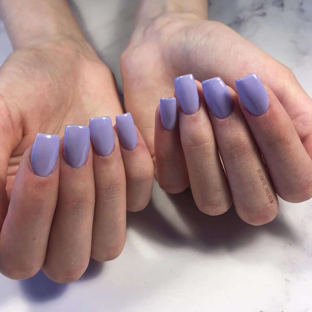Short Square Lavender Nails