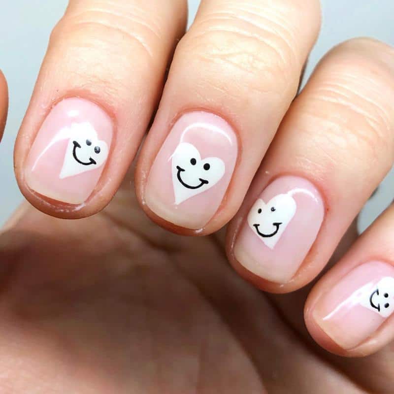 50 Heart Nail Art Ideas That Feeling Romantic 28 Smiley Hearts