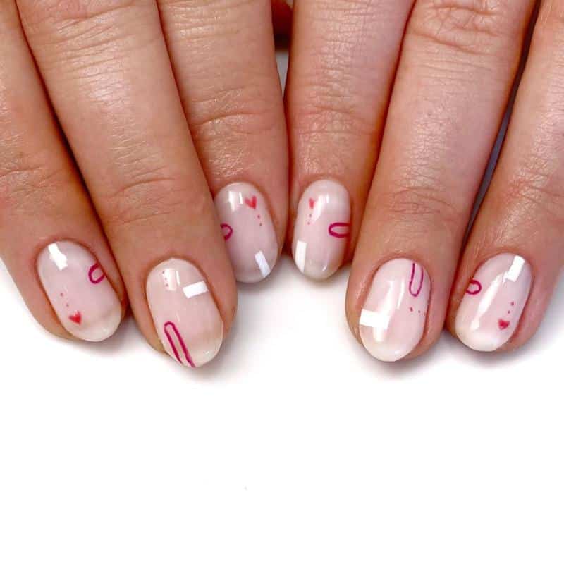 Tiny Heart Accents Nails