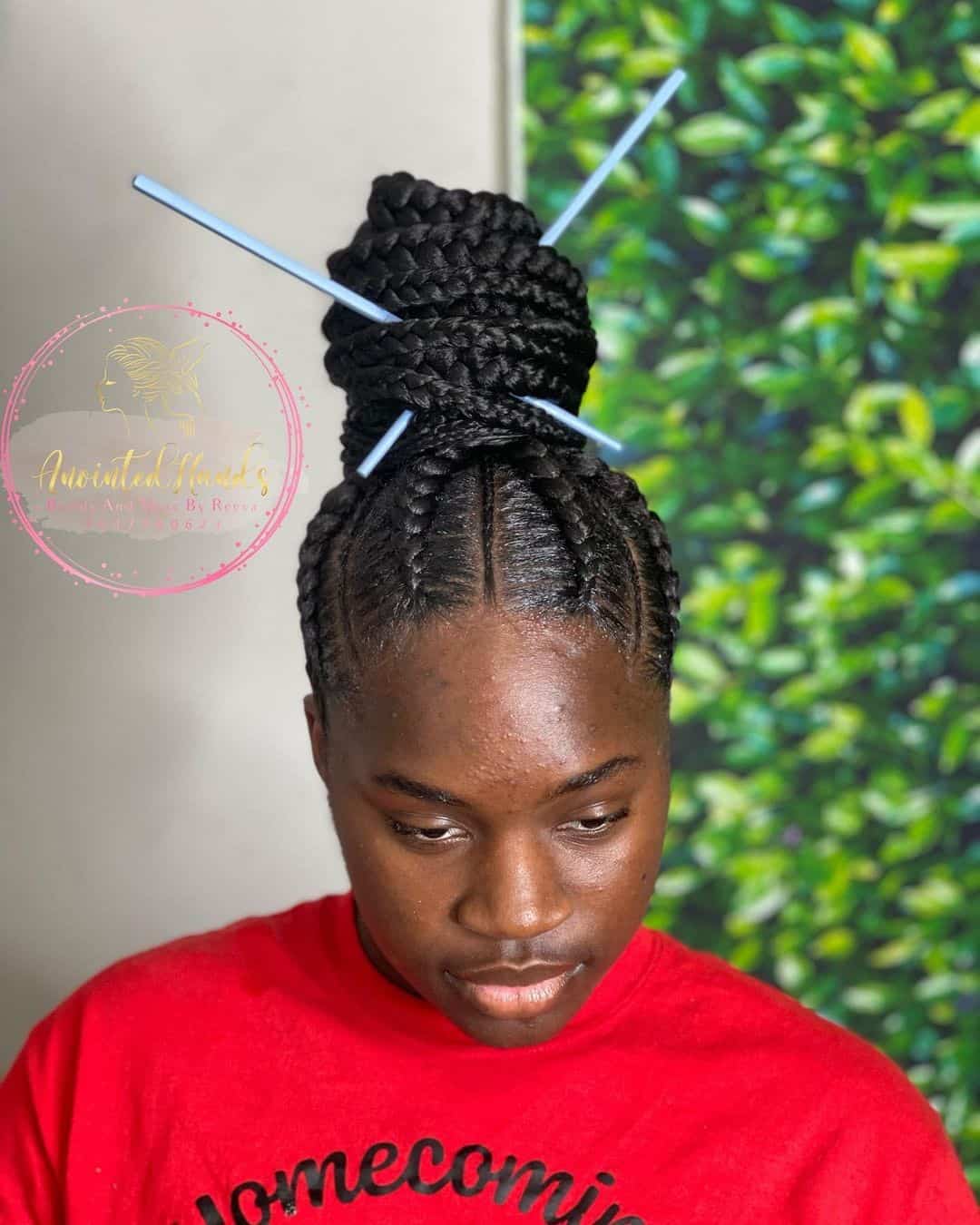 Butterfly Locs Updo Bun With Sticks