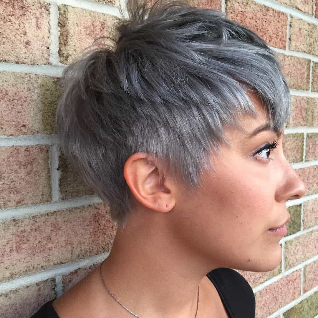 Choppy Gray Pixie