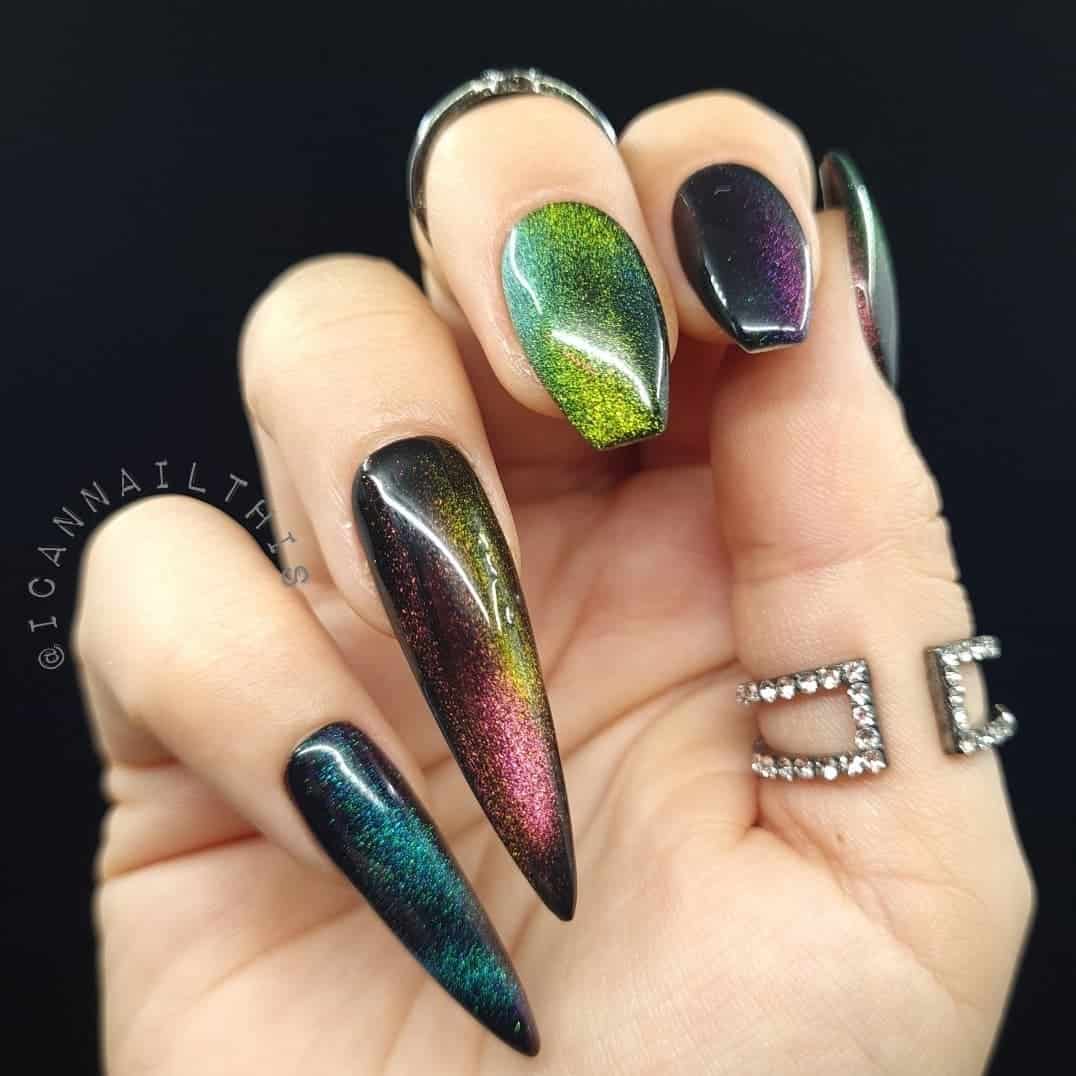30+ Unique Cat Eye Nail Design Ideas 2022 (Short And Long) 24 Colorful Manicure Acrylics