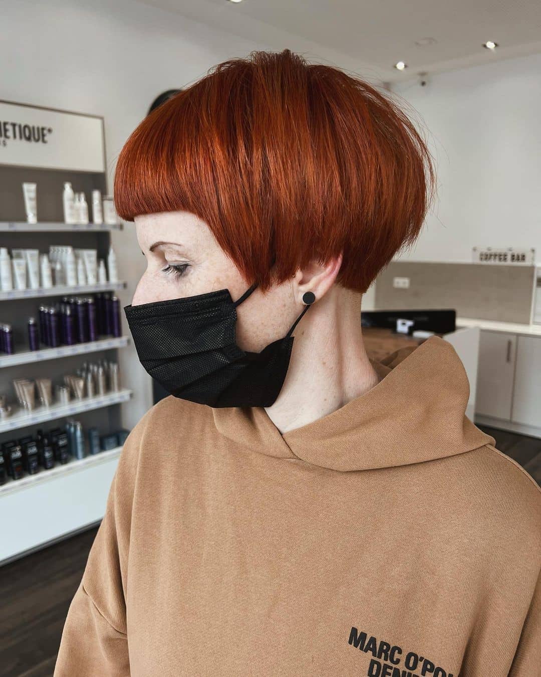 Copper Red French Bob Hair