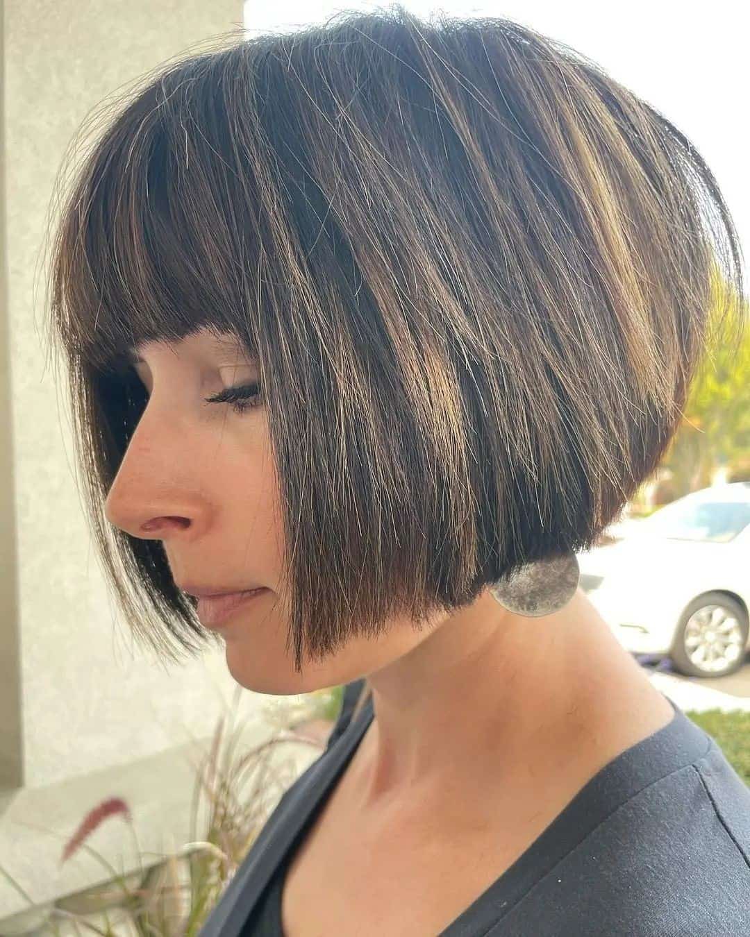 Defined A-Line French Bob Hair