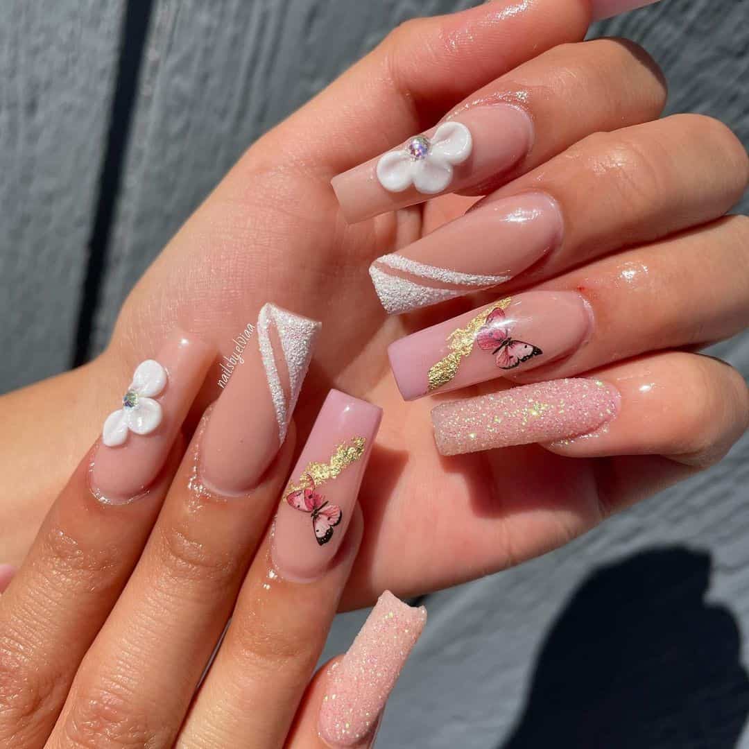 Top 30 Creative Nail Designs With Lines (Short And Long) 18 Floral Nail Designs With Lines