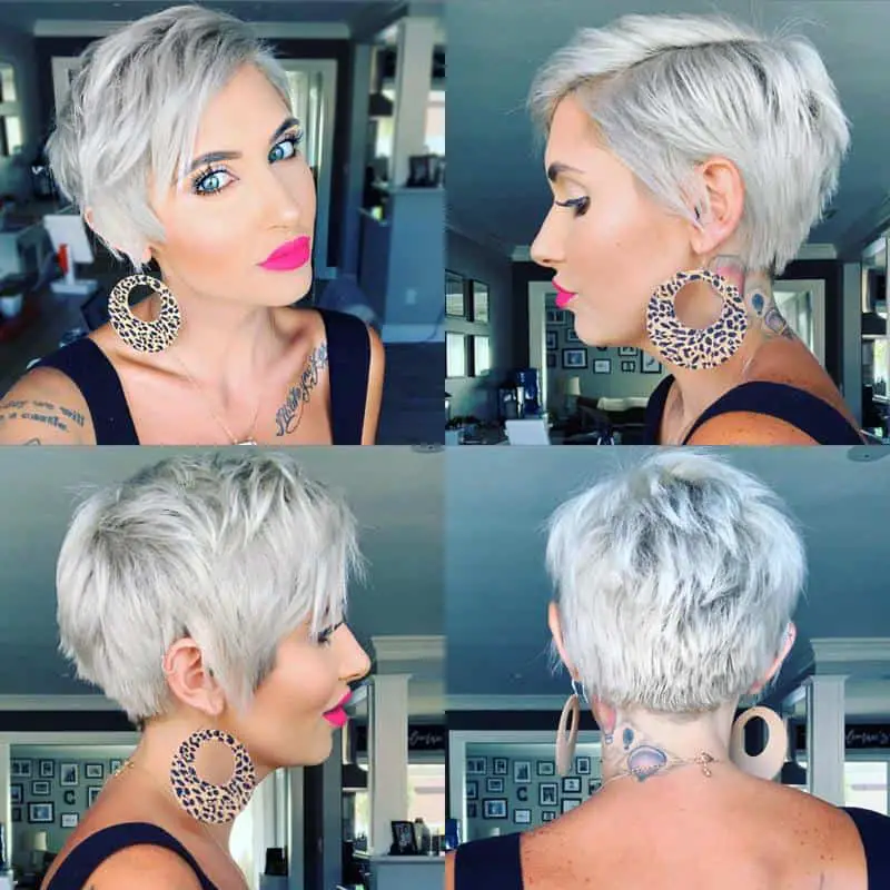 33 Perfect Pixie Cuts For Round Face That You Will Adore (2022 Version) 6 Glam Platinum Blonde Pixie