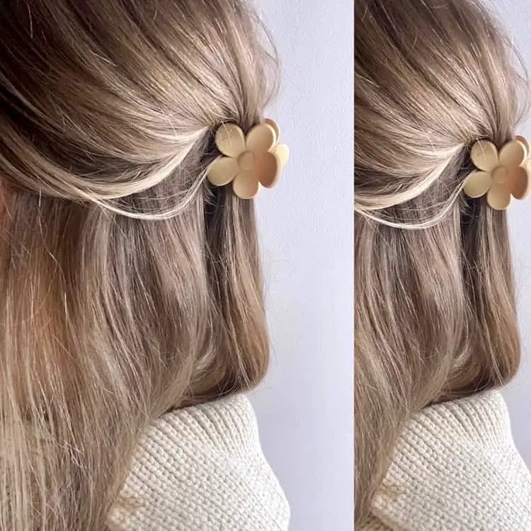 30 Claw Clip Hairstyles That Will Make You Look Stunning 24 Little Flower Claw Clip
